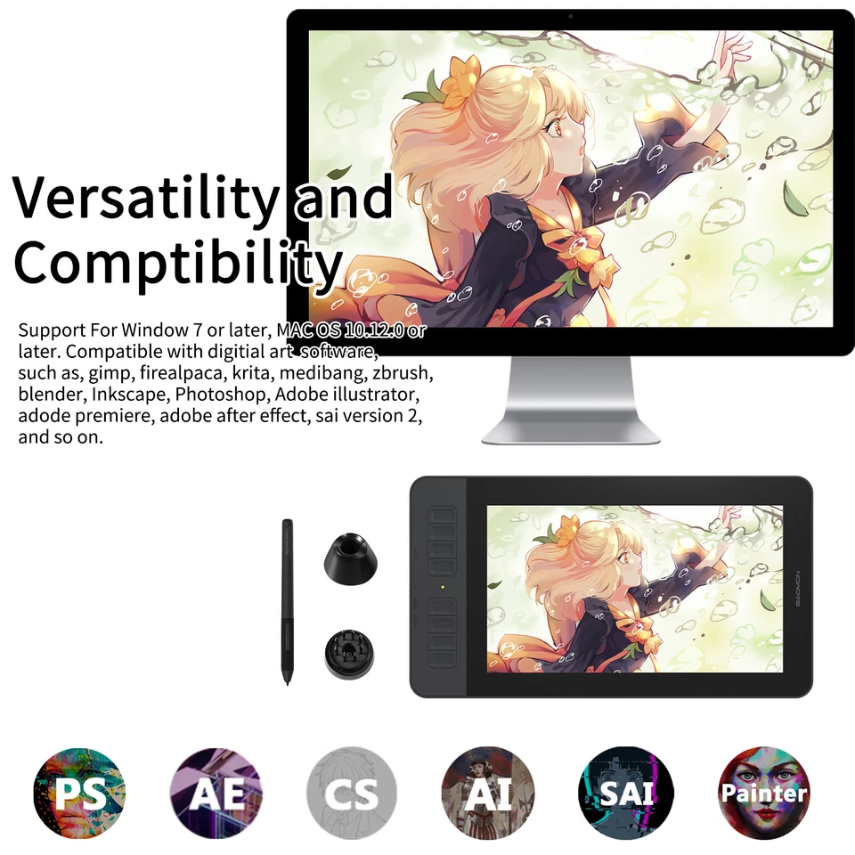 Refurbished GAOMON PD1161 Graphic Drawing Tablet Board with Screen Pen Display - Image 4 of 4