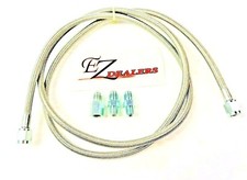 New - 4 Steel Braided Pressure Gauge Line Kit For Oil Water Fuel Gauges 60" Inch