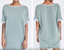 urban outfitters dolman dax boat neck teal blue dress sweatshirt xs