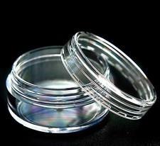 5ml Small Round Plastic Sample Pot Jar Glitter Make Up Cosmetic Travel UK seller