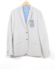 M&s Beige Cotton & Flax Lightweight Slim Fit Jacket Uk 38" Bnwt
