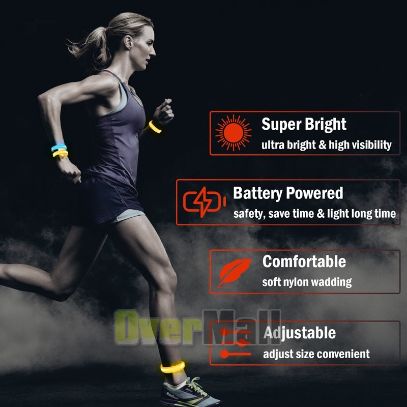 LED Safety Light Rechargeable LED Arm Band & Ankle Flashlight - Safety ...