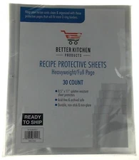 Better Kitchen Products Recipe Protective Sheets 30 Count Non Glare Heavyweight