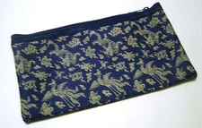 Knitting Tool Soft flat Carrying case/pouch with Zipper - Museum item - Blue