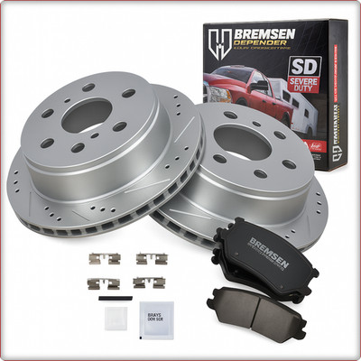 2x GEBOHRT BREMSSCHEIBEN BREMSKLÖTZE HINTEN FÜR CADILLAC ESCALADE 2007 - 2020