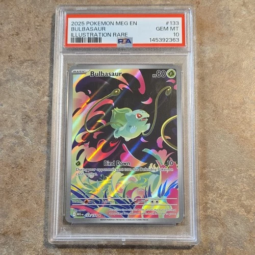 Pokémon Bulbasaur 133/132 Me01 Mega Evolution Illustration Rare Holo PSA 10
