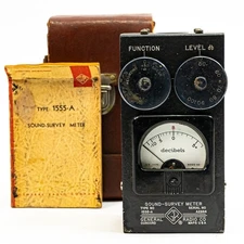 General Radio 1555-A Sound-Survey Meter w/ Leather Pouch & Manual – Works