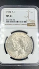 1922 $1 Peace Silver One Dollar US NGC MS61