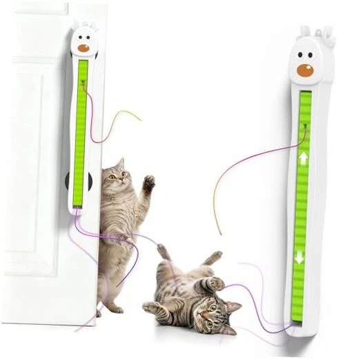 Interactive Cat Toys for Indoor Cats - Automatic Cat Toys with Motorized White