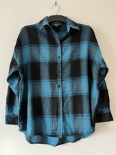 Primark Black & Blue Checked Long Sleeve Shirt Size 6