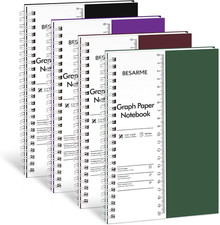 4 Pack Graph Paper Notebook A5 Grid Paper Notebooks Waterproof Plastic Graphing