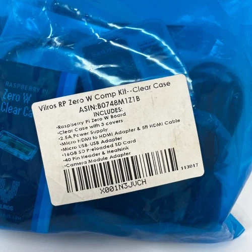 Vilros Raspberry Pi Zero W Complete Starter Kit – Clear Case, 16GB SD, HDMI & Po