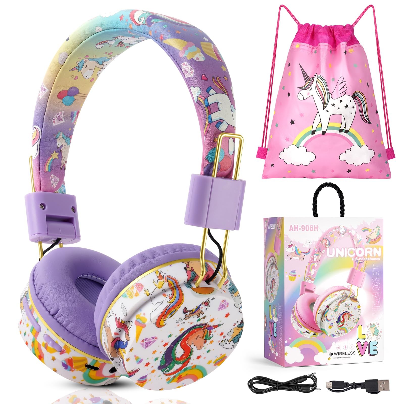 Casque Bluetooth sans fil enfant anti-bruit pour cours en ligne avec micro HD