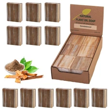 SSA Sandalwood Soap Bars (12 Pack, 3.5oz Each), Australian Moisturizing Natur...