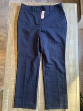 NEW ANN TAYLOR $98 NIGHT SKY BLUE TROUSER PANTS SZ 10 NWT STRAIGHT LEG