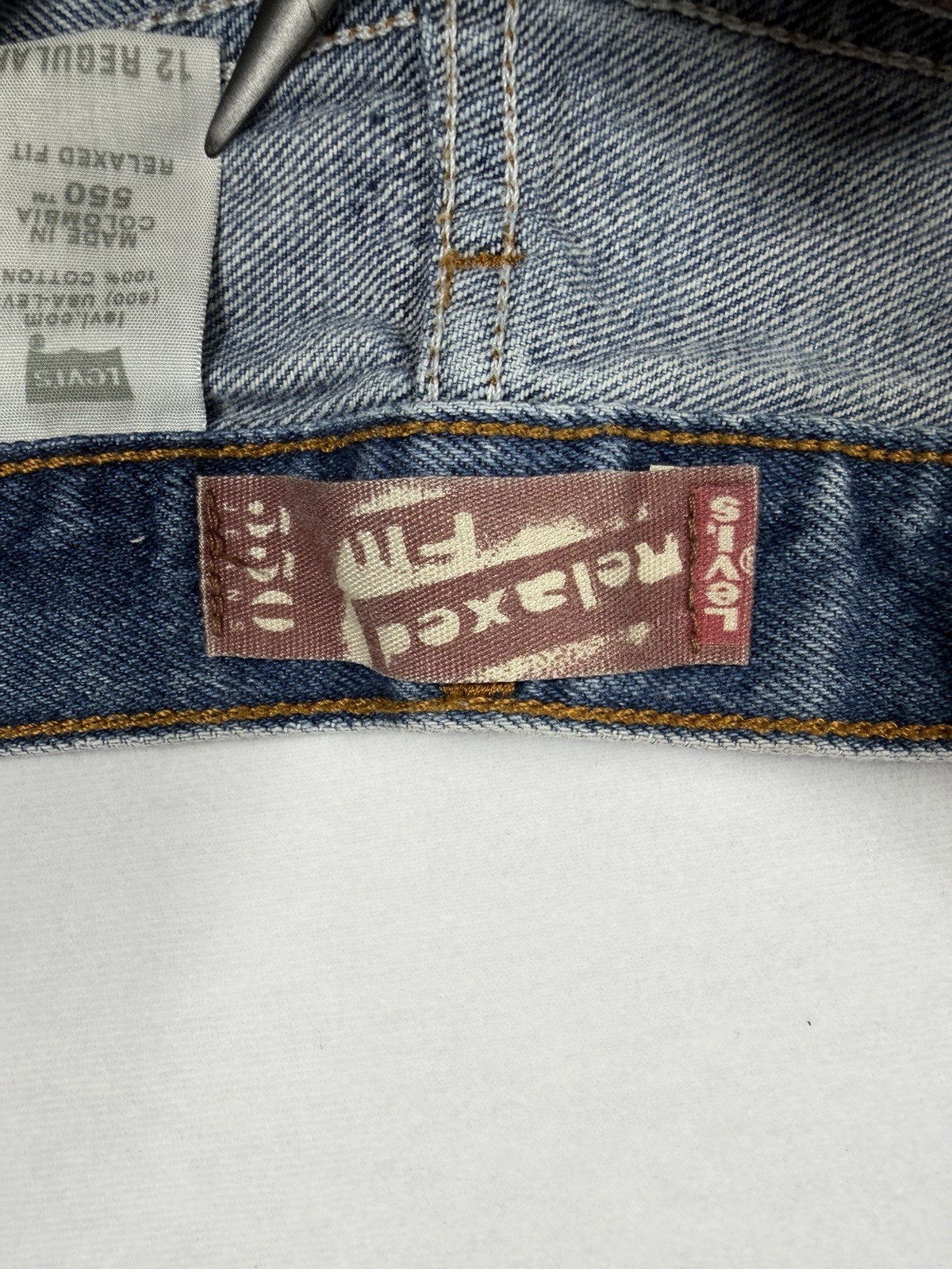 Levi's 550 Jeans Boys 12 Relaxed Cotton Straight Leg Medium Wash Denim Blue thumbnail 9