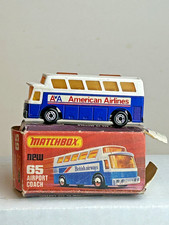 Matchbox Superfast No. 65 Airport Coach Bus, American Airlines with Original Box