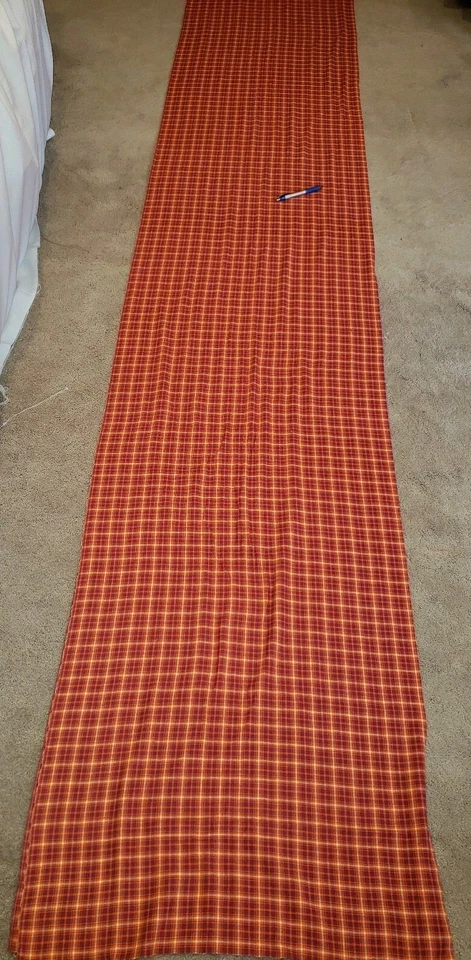  Orange & Plaid Burgandy Quilt Fabric Wide 44 × Long 142 in. Cotton Fall Colors - Image 4 of 4