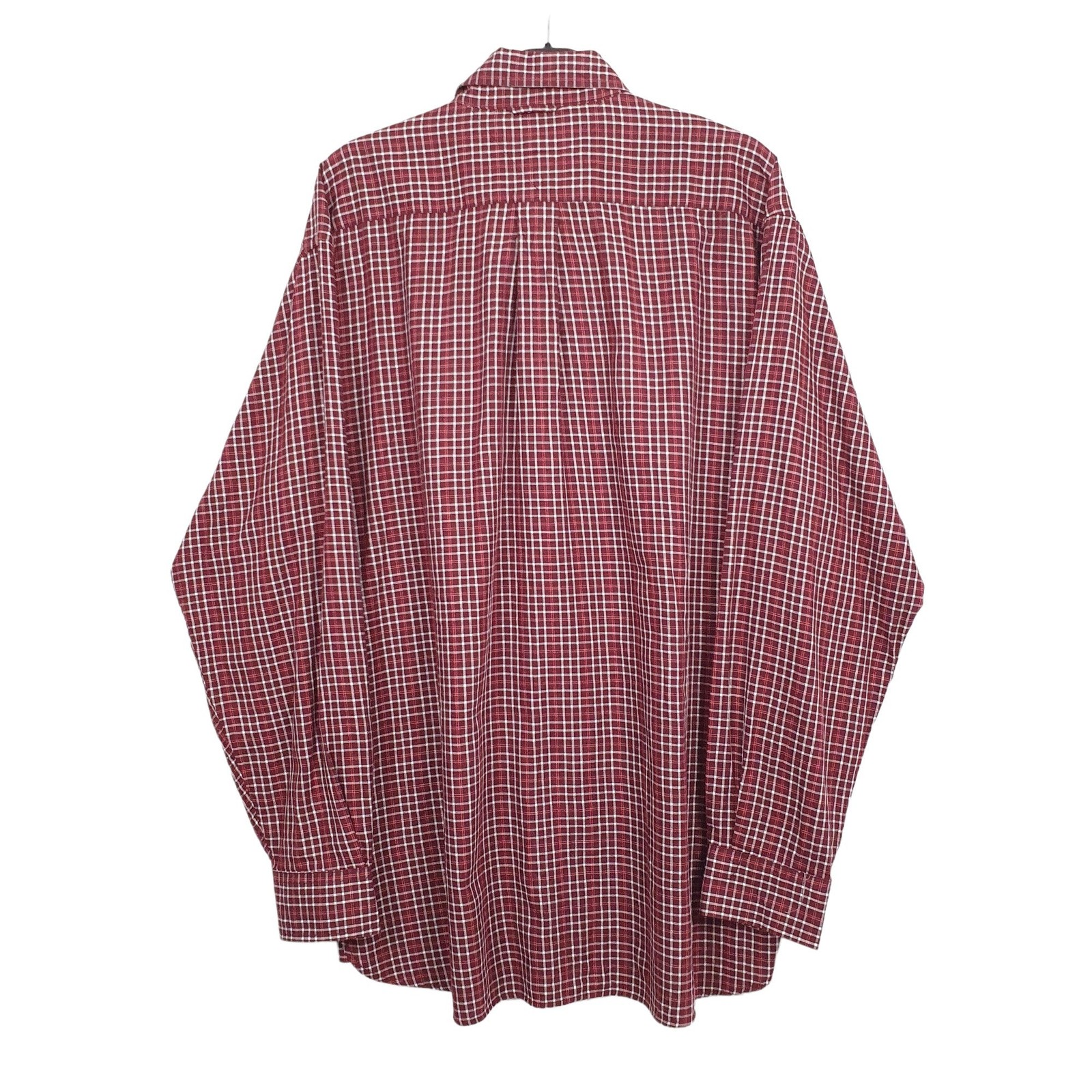 TOMMY HILFIGER Burgundy Check Shirt Long Sleeve Casual Mens L image 3