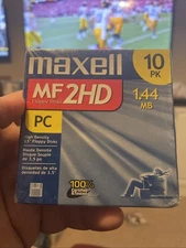 MAXELL MF 2HD 3.5" PC Floppy Disks 1.44 MB Pre-Formatted Box 10 Certified SEALED