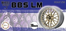 Fujimi W-02 1/24 Scale Model Car Parts BBS LM 18"inch Wheel & Tire Set