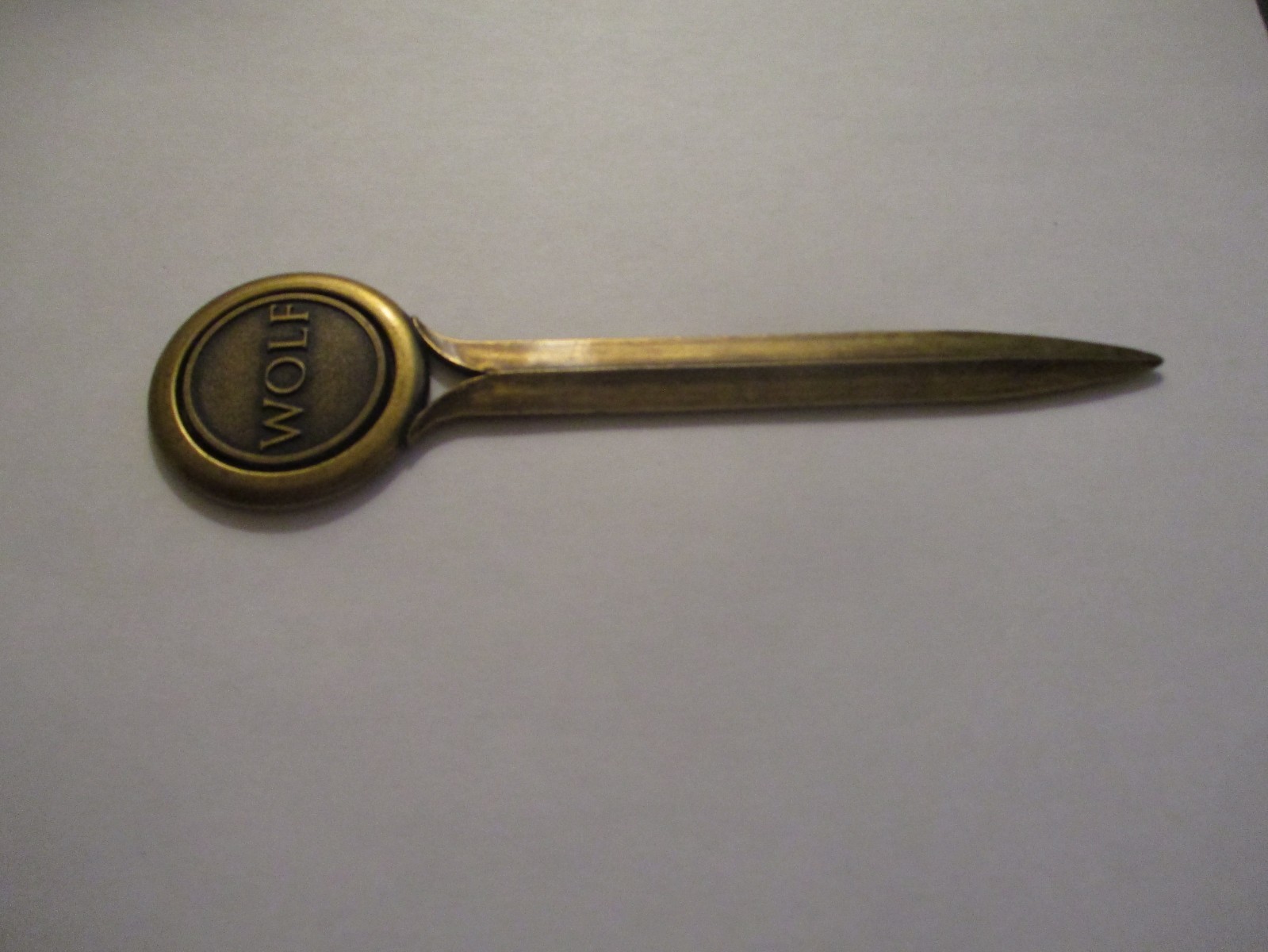 Vintage Brass "WOLF" Letter Opener