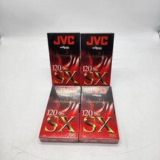 Lot of 4 New Sealed JVC T-120 SX Blank VHS Tapes VCR High Performance 6-hour
