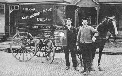Mills Bread Horse Delivery Wagon Belleview Pennsylvania PA - Reprint
