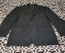 Vito Rufolo Black Satin Collar Fine Wool Button Tuxedo Blazer Dinner Jacket 42