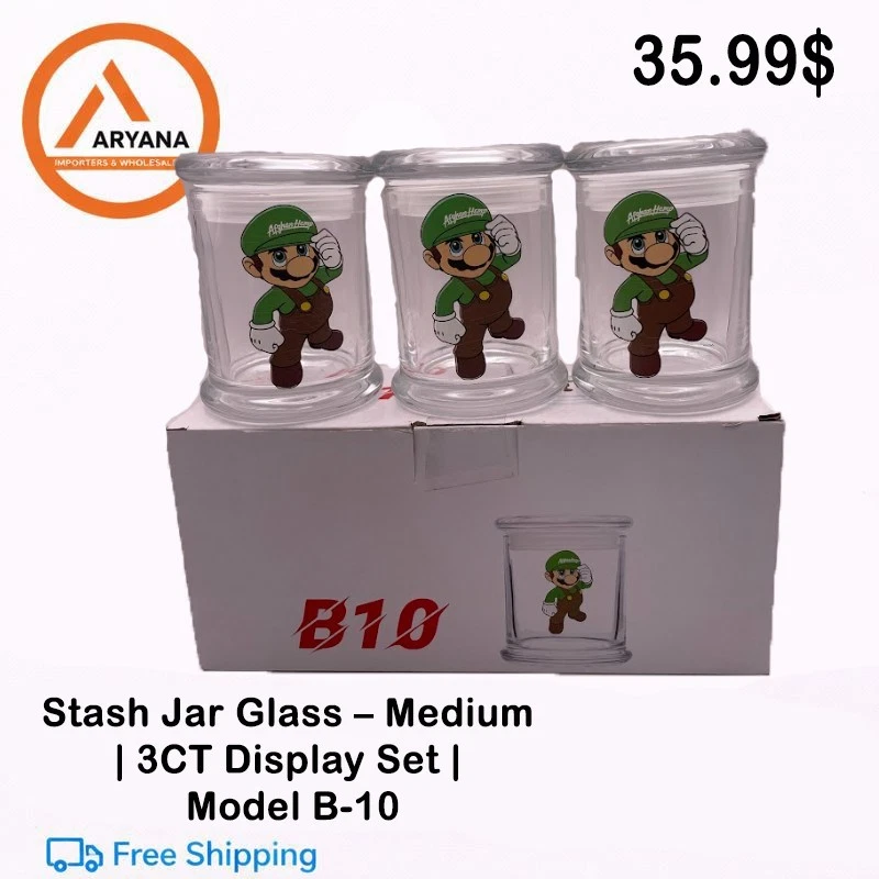 Stash Jar Glass – Medium | 3CT Display Set | FREE SHIPPING