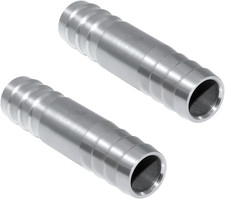 Beduan Stainless Steel 5/8" Hose Barb Splicer Mender round Union Coupler Fitting