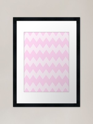 Rosa Chevron gerahmter Kunstdruck gerahmtes Wandbild Poster Leinwanddruck Bild
