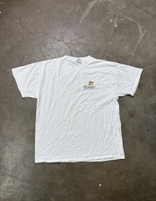 Vintage 2000s White Microsoft Windows XP Tech Graphic Tee Software Size XL