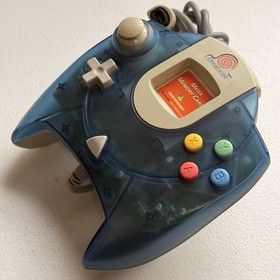 Official Sega Dreamcast Clear Blue Controller HKT-7700 + Mega Memory Card
