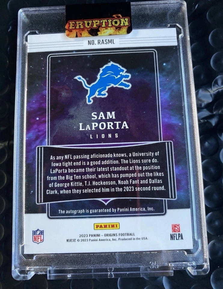 2023 Panini Origins - Rookie Autographs Sam LaPorta #RASML (AU, RC) - Image 2 of 2