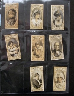 8 tarjetas de tabaco de cigarrillo surtidas de la década de 1800