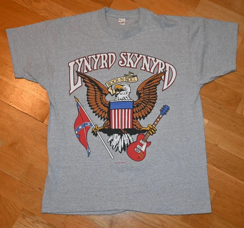 *1980's LYNYRD SKYNYRD* vtg rock concert 1987 TOUR tee t-shi 1980s vintage concert t-shirt, vintage, size XL, single stitch, B+ condition