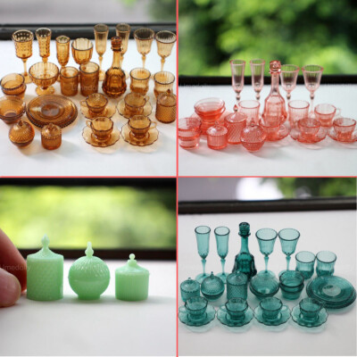 #ad 1 6 Scale Dollhouse Miniatures Accessories Mini Canister Wine Cup Dish Bottles $9.99