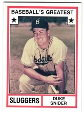 Duke Snider 1982 TCMA Greatest Sluggers Card #9 Red Boarders