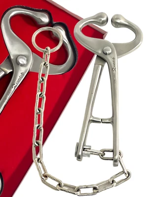 CYNAMED USA NEW GERMAN Bull Cow Nose Lead with Chain Show Cattle Steel Farm Ranch Veterinary