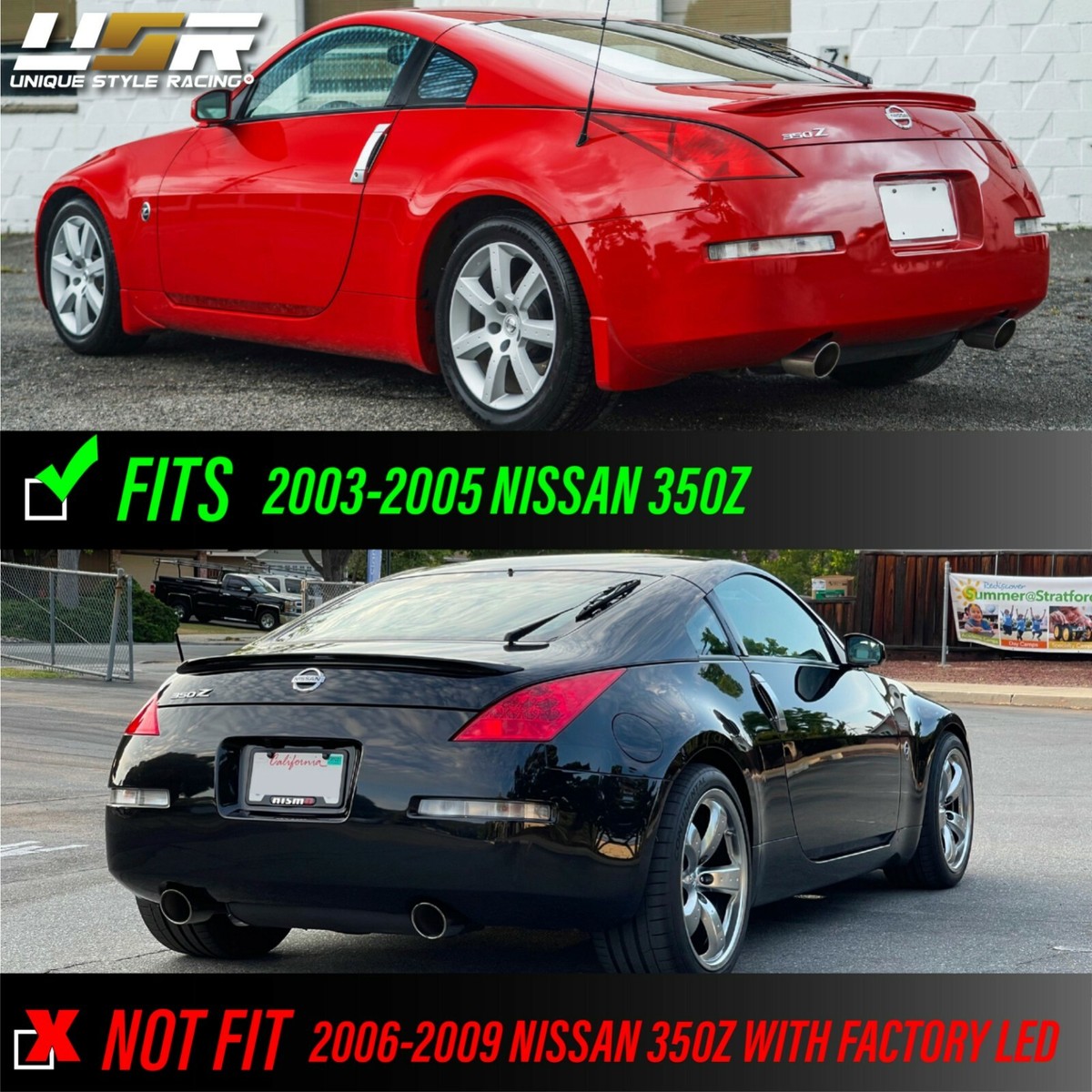 DEPO Black LED Tail Lights Pair FIT FOR 2003 2004 2005 Nissan 350Z