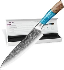 Professional Chef Knife Ultra Sharp Japanese Damascus Stainless Steel Knife 8in