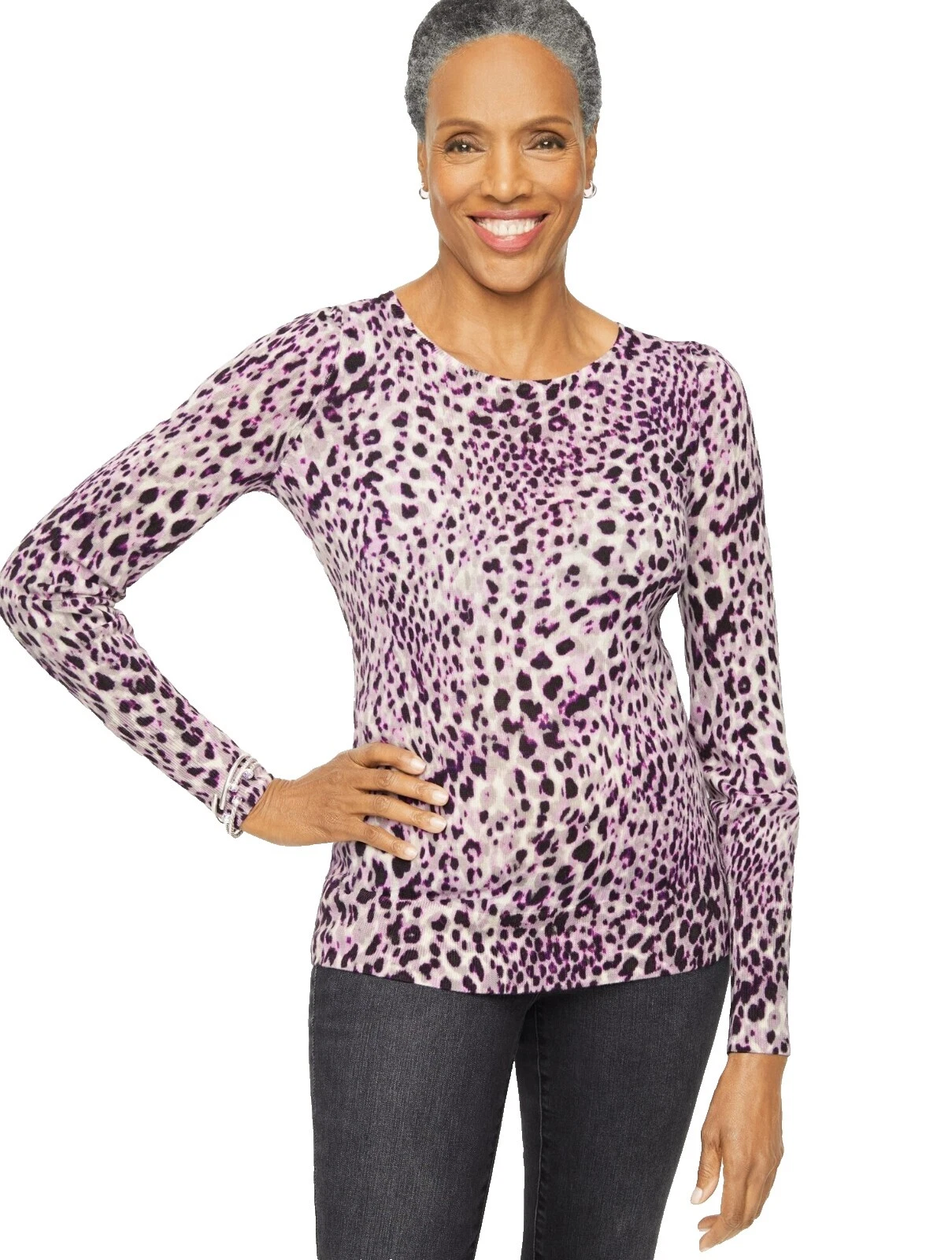 Talbots Animal Print Plus Size Sweaters for Women