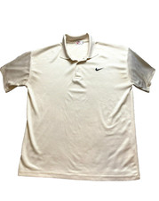 VTG Nike Shirt Adult 2XL XXL Ivory Airliner Lightweight Sporty Golf Polo Mens