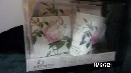 NEW! Creativetops Redoute Rose Time for tea Mug & Tray Coaster set. - Picture 4 of 4