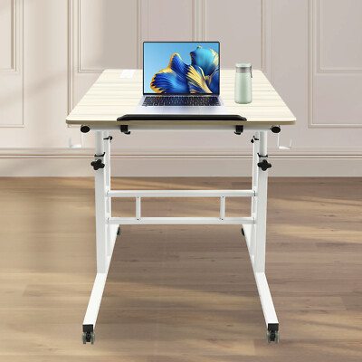 Mobile Stand up Desk Small Adjustable Standing Desk with Wheels Home Workstation