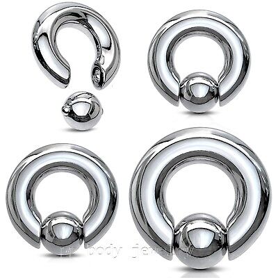 Captive Bead Ring Body Jewelry BCR Spring Action Bead Surgical Steel 2G-00G 