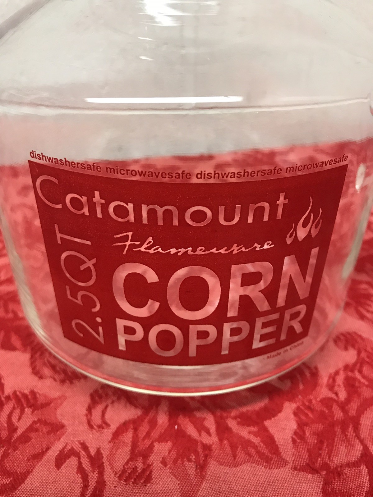 CATAMOUNT GLASSWARE GLASS MICROWAVE 2.5 QT POPCORN CORN POPPER eBay