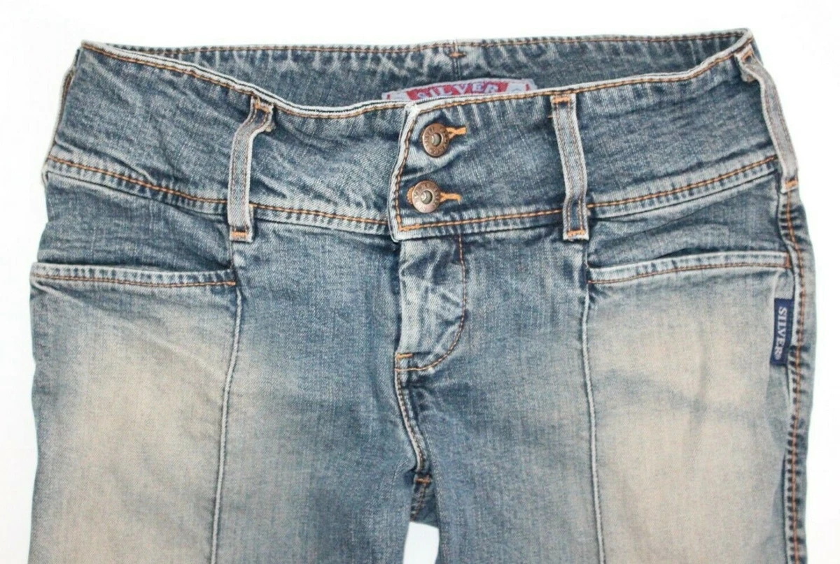 Silver Jeans Capri Crop Stretch Denim Blue Womens Made in Canada Size 29