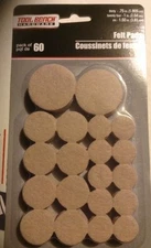 Tool Bench Hardware Pack Of 60 Various Size Sizes Felt Pad Pads NIP Free Ship